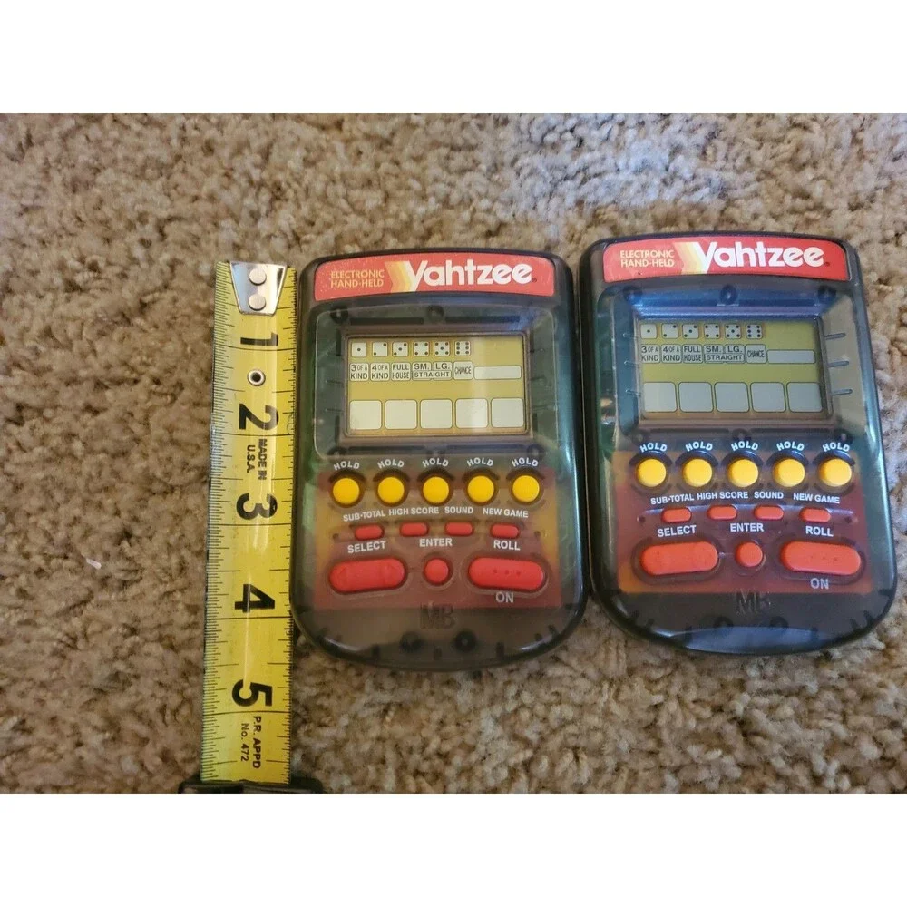 Vintage 1995 Milton Bradley Electronic Handheld Yahtzee Game Smoke Gray Untested